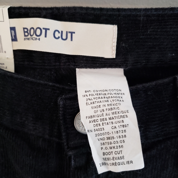 NEW GAP Black Corduroy Jeans Size 2 - Picture 5 of 13